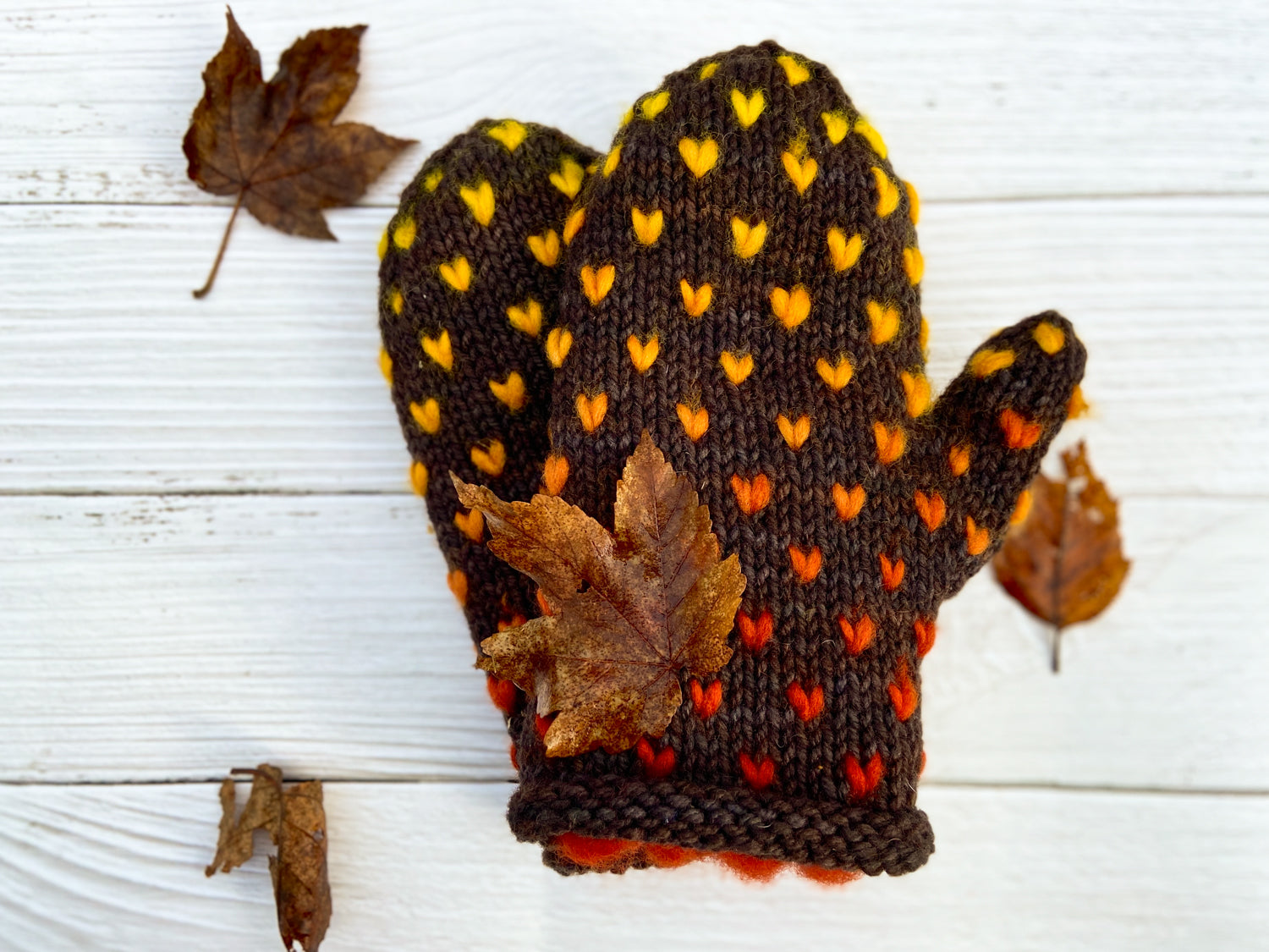 Heart's Delight thrummed mittens