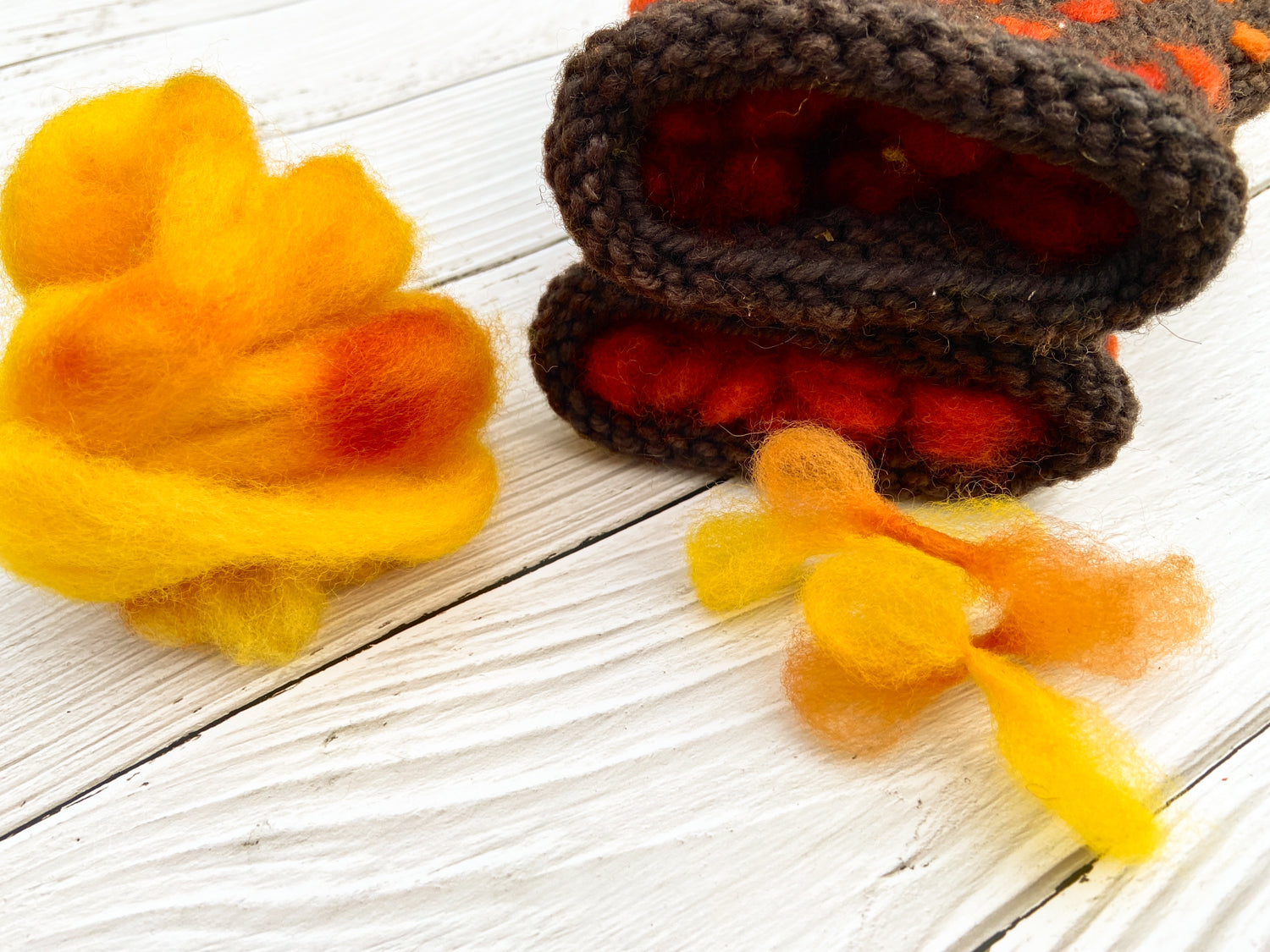 Heart's Delight thrummed mittens