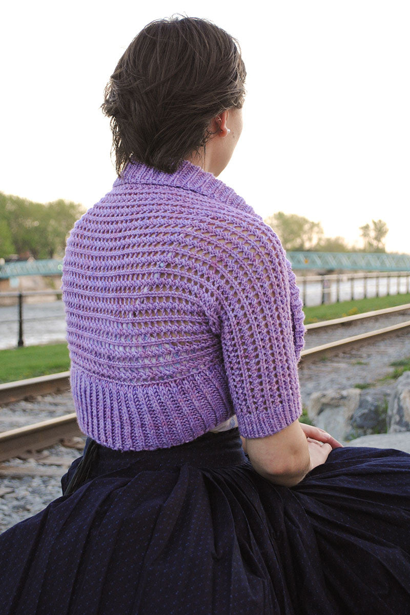 Vintage inspired knitted lace shrug