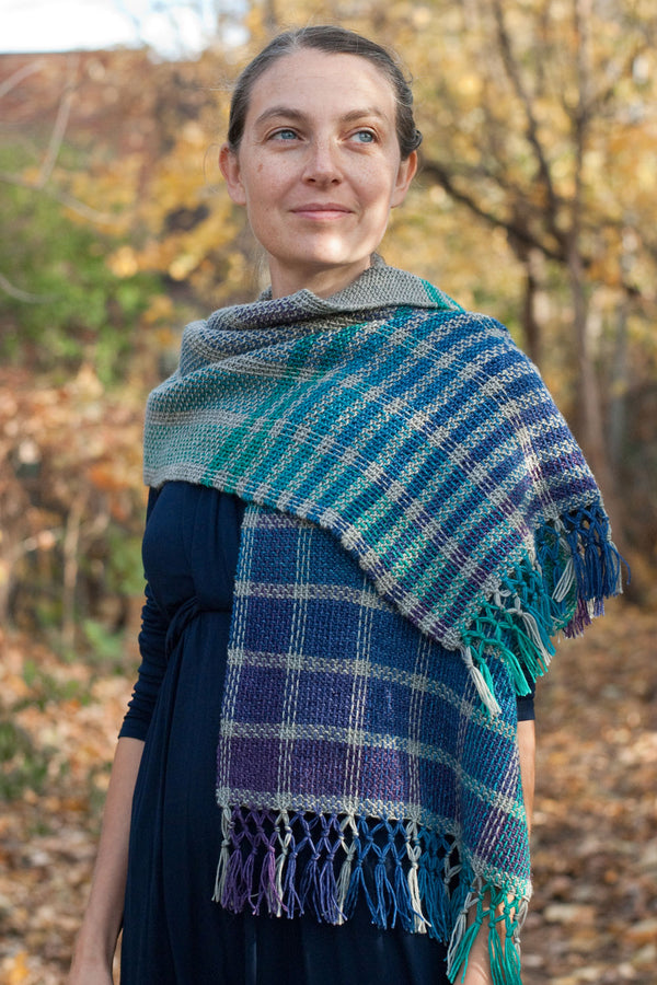 Woven Gemstones Wrap knitting pattern Sweet Paprika Designs