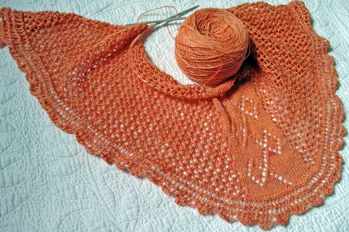 Meandering Pathway Shawl WIP
