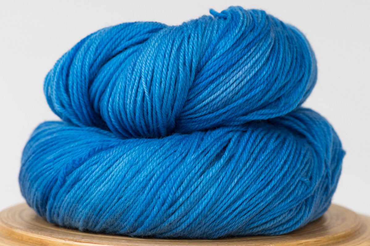 Azul tonal bright blue fingering weight hand-dyed yarn
