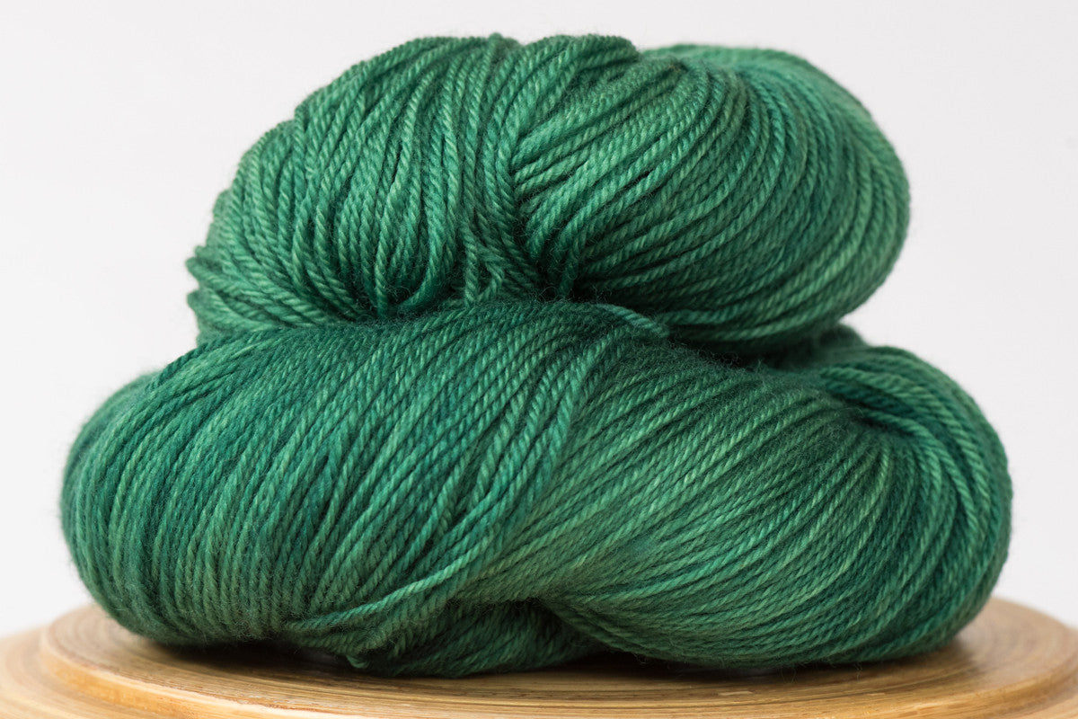Emerald City tonal green fingering weight hand-dyed yarn