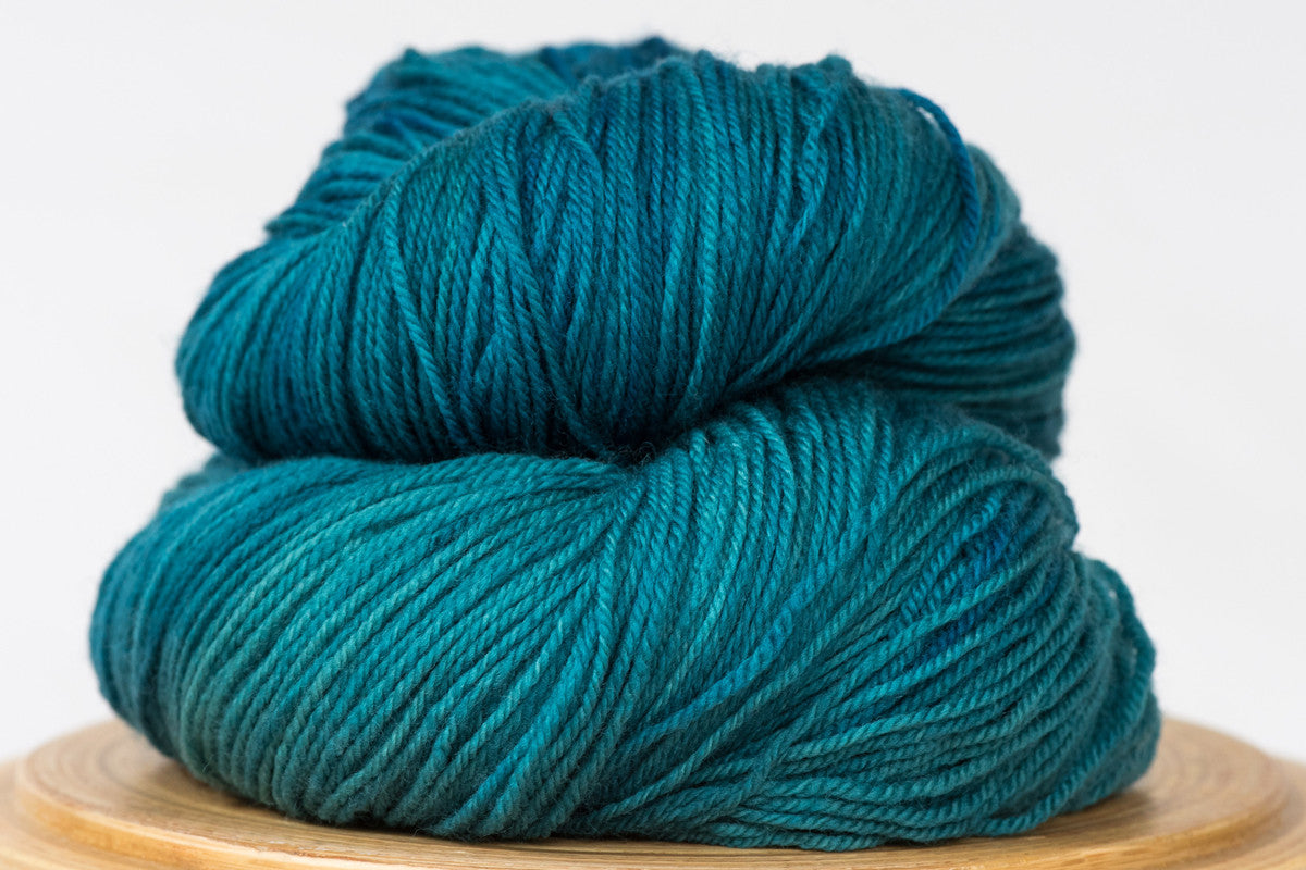 Georgian bay tonal blue green fingering weight hand-dyed yarn