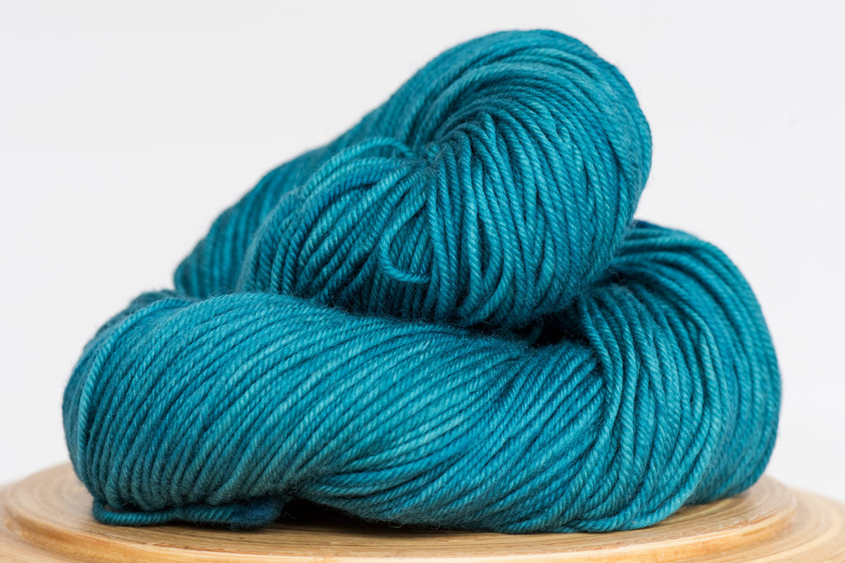 Georgian bay blue green semi solid DK weight hand-dyed yarn