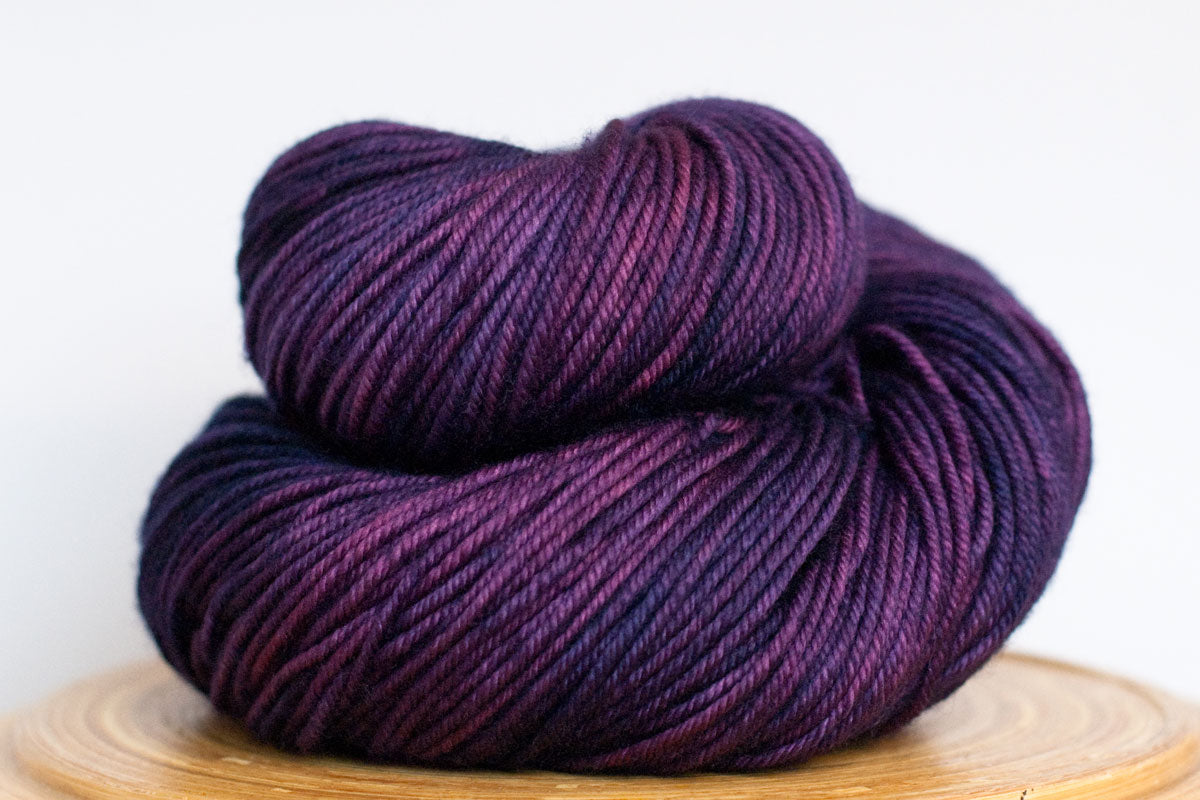Purple Rain rich purple semi solid DK weight hand-dyed yarn