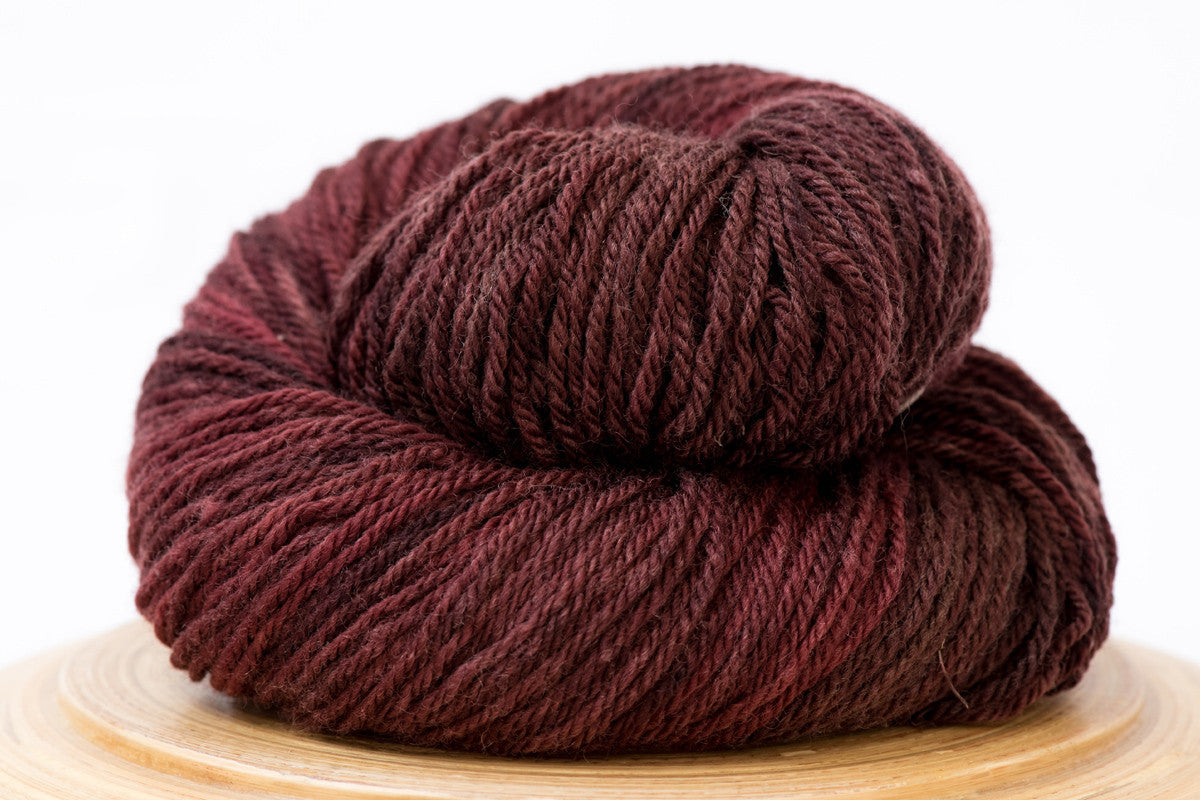 Black Cherry - warm brown semi-solid hand-dyed DK weight wool