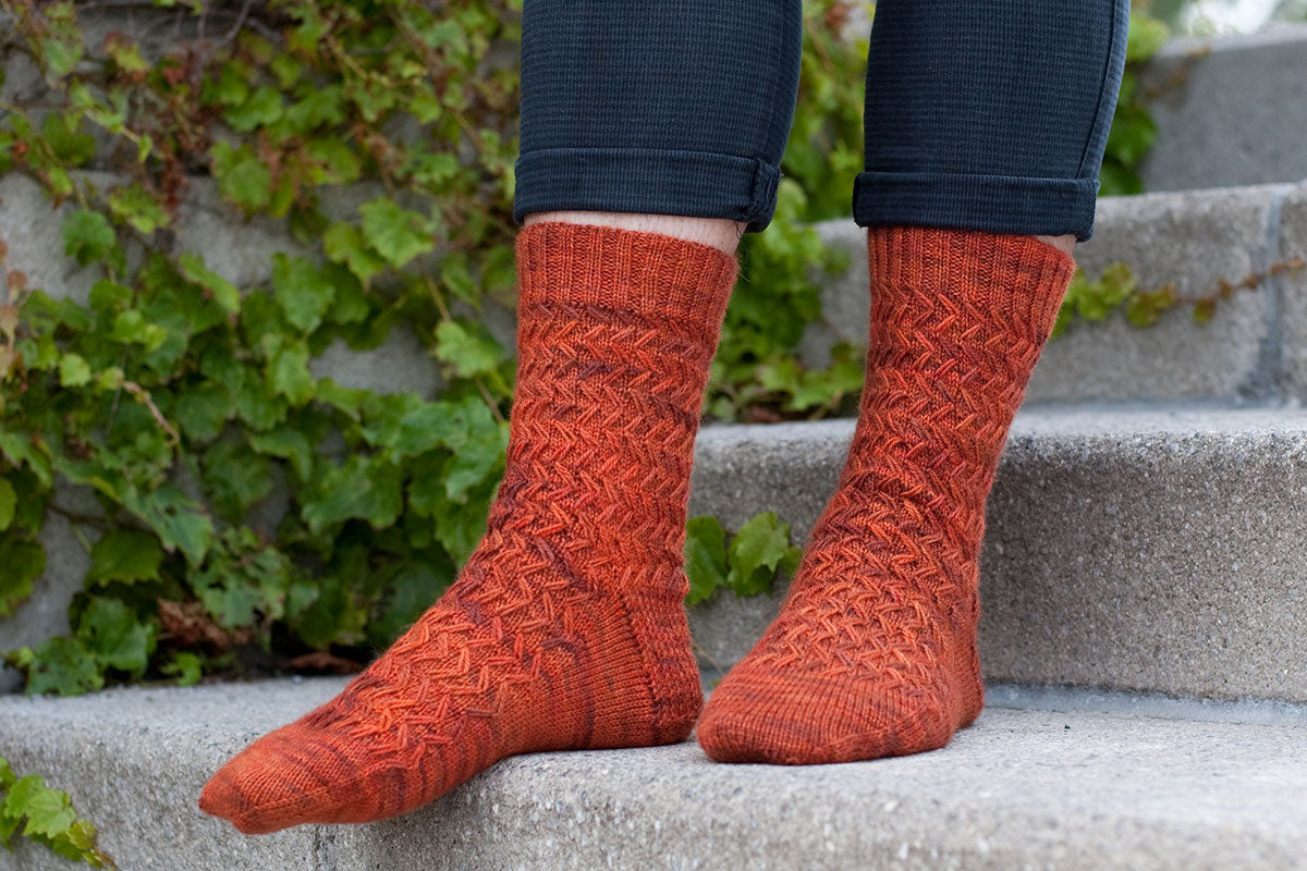 Wayfaring Stranger sock knitting pattern for men
