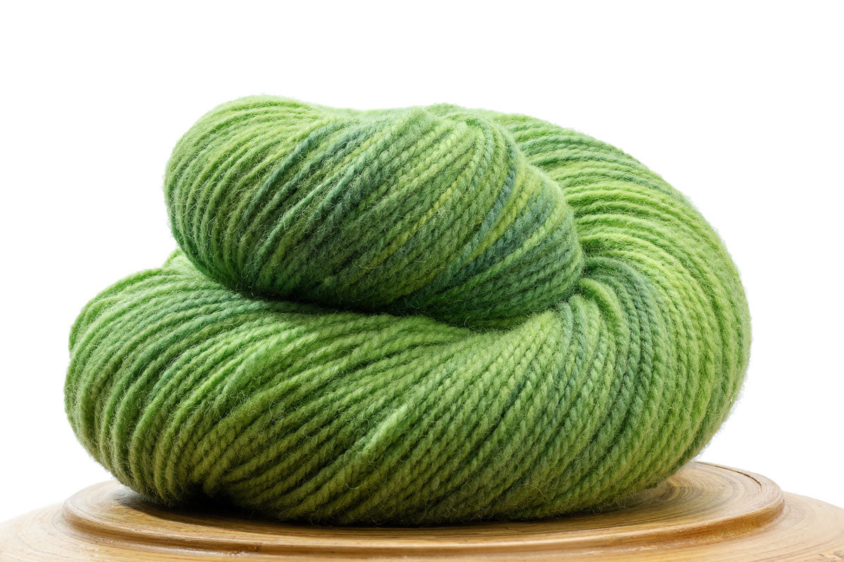 Winfield Canadian hand-dyed yarn in Celery, a vibrant light green